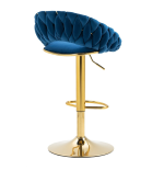 Hoker regulowany, krzesło barowe, FARVISO niebieski elegancki loft