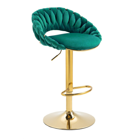 Hoker regulowany, krzesło barowe, FARVISO zielony elegancki loft