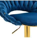 Hoker regulowany, krzesło barowe, FARVISO niebieski elegancki loft