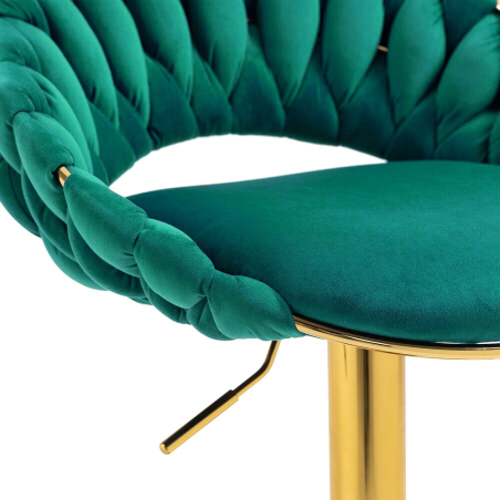 Hoker regulowany, krzesło barowe, FARVISO zielony elegancki loft