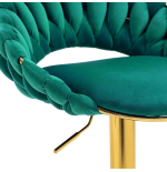 Hoker regulowany, krzesło barowe, FARVISO zielony elegancki loft