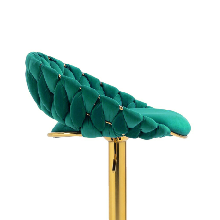 Hoker regulowany, krzesło barowe, FARVISO zielony elegancki loft