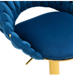 Hoker regulowany, krzesło barowe, FARVISO niebieski elegancki loft