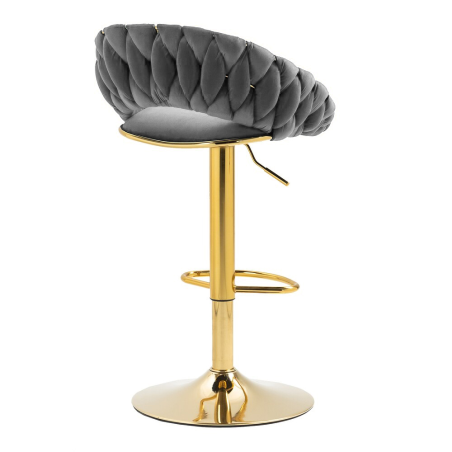 Hoker regulowany, krzesło barowe, FARVISO szary elegancki loft