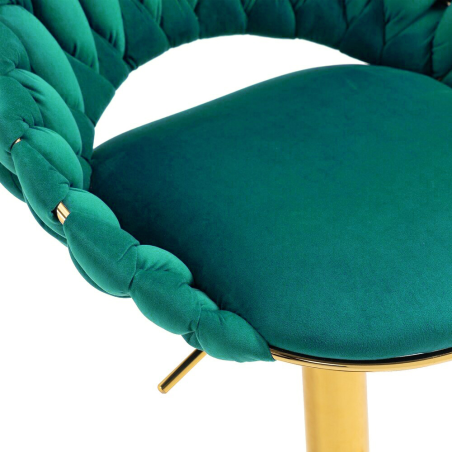 Hoker regulowany, krzesło barowe, FARVISO zielony elegancki loft