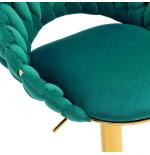 Hoker regulowany, krzesło barowe, FARVISO zielony elegancki loft