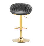 Hoker regulowany, krzesło barowe, FARVISO szary elegancki loft