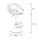 Hoker regulowany, krzesło barowe, FARVISO niebieski elegancki loft