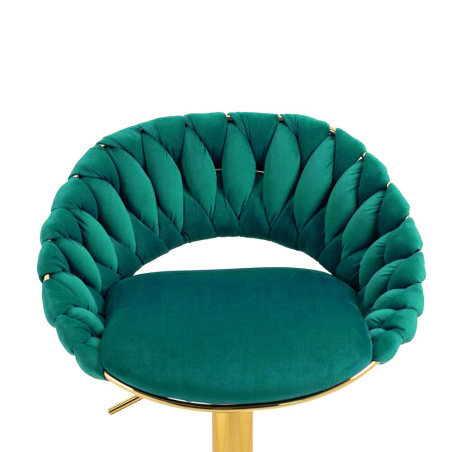 Hoker regulowany, krzesło barowe, FARVISO zielony elegancki loft