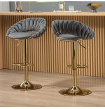 Hoker regulowany, krzesło barowe, FARVISO niebieski elegancki loft