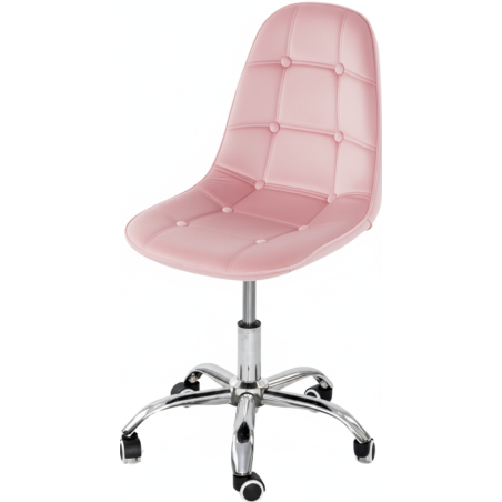Krzesło biurowe, obrotowe, do biurka,gabinetu regulowane VIENA velvet różowe