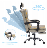 Fotel obrotowy, biurowy, ergonomiczny COMO szary