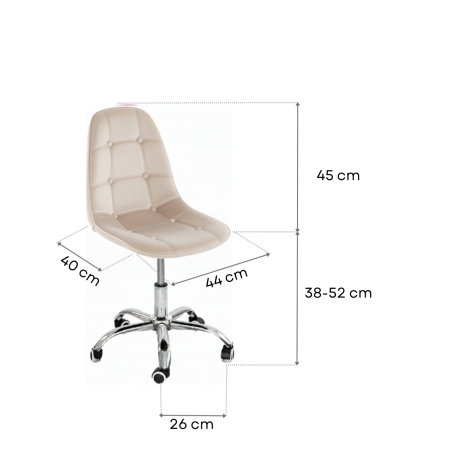 Krzesło biurowe, obrotowe, do biurka,gabinetu regulowane VIENA velvet beżowe