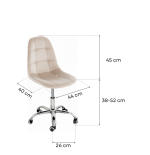Krzesło biurowe, obrotowe, do biurka,gabinetu regulowane VIENA velvet beżowe