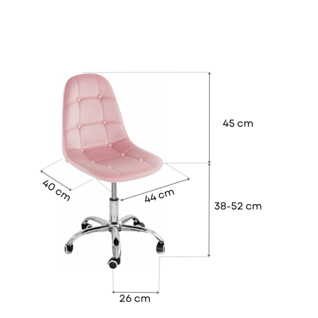 Krzesło biurowe, obrotowe, do biurka,gabinetu regulowane VIENA velvet różowe