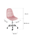 Krzesło biurowe, obrotowe, do biurka,gabinetu regulowane VIENA velvet różowe