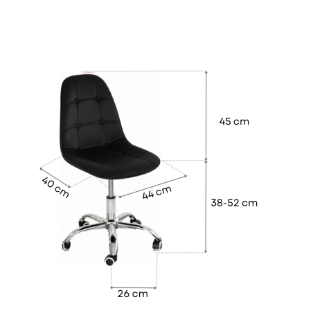 Krzesło biurowe, obrotowe, do biurka,gabinetu regulowane VIENA velvet czarne