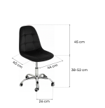 Krzesło biurowe, obrotowe, do biurka,gabinetu regulowane VIENA velvet czarne