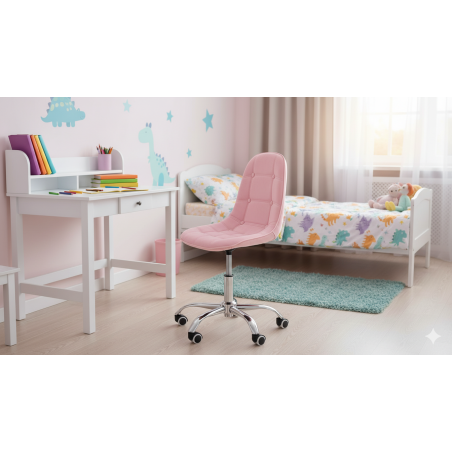 Krzesło biurowe, obrotowe, do biurka,gabinetu regulowane VIENA velvet różowe