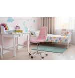 Krzesło biurowe, obrotowe, do biurka,gabinetu regulowane VIENA velvet różowe