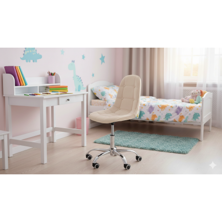 Krzesło biurowe, obrotowe, do biurka,gabinetu regulowane VIENA velvet beżowe