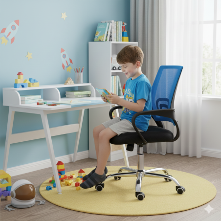 FOTEL KRZESŁO BIUROWE Z55 NIEBIESKI DLA DZIECI