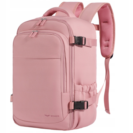 Plecak kabinowy WINGS bagaż podręczny 40x25x20 Ryanair Wizz Air 20L PINK