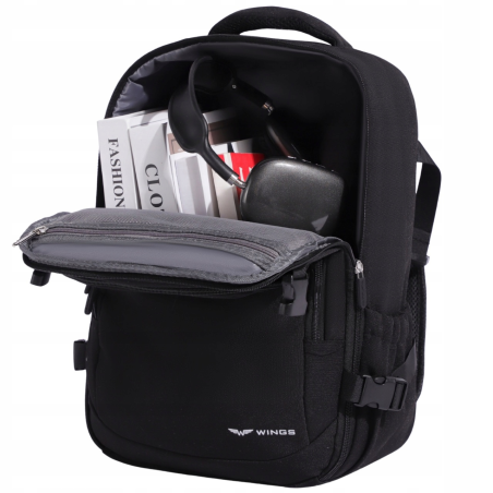 Plecak kabinowy WINGS bagaż podręczny 40x25x20 Ryanair Wizz Air 20L KHAKI