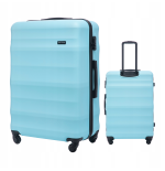Walizka na 4 kółkach wytrzymały bagaż podróżny VULT01 L Light blue WINGS
