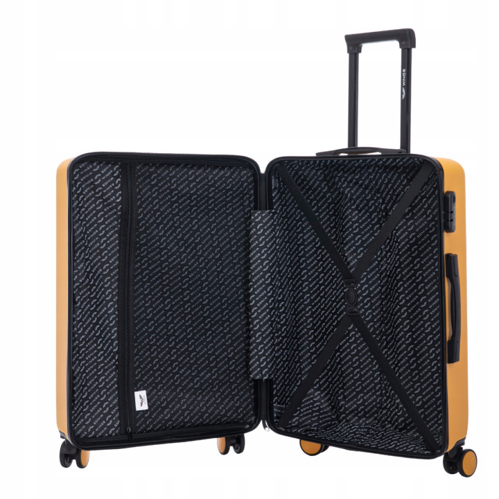 Walizka WINGS twarda średnia ABS CT01 M YELLOW 63 l