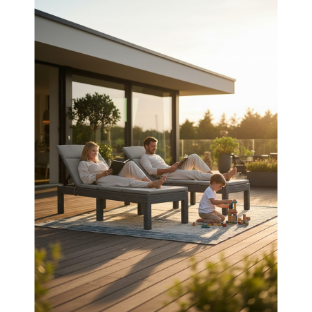 Leżak metal SL01-C SZARY