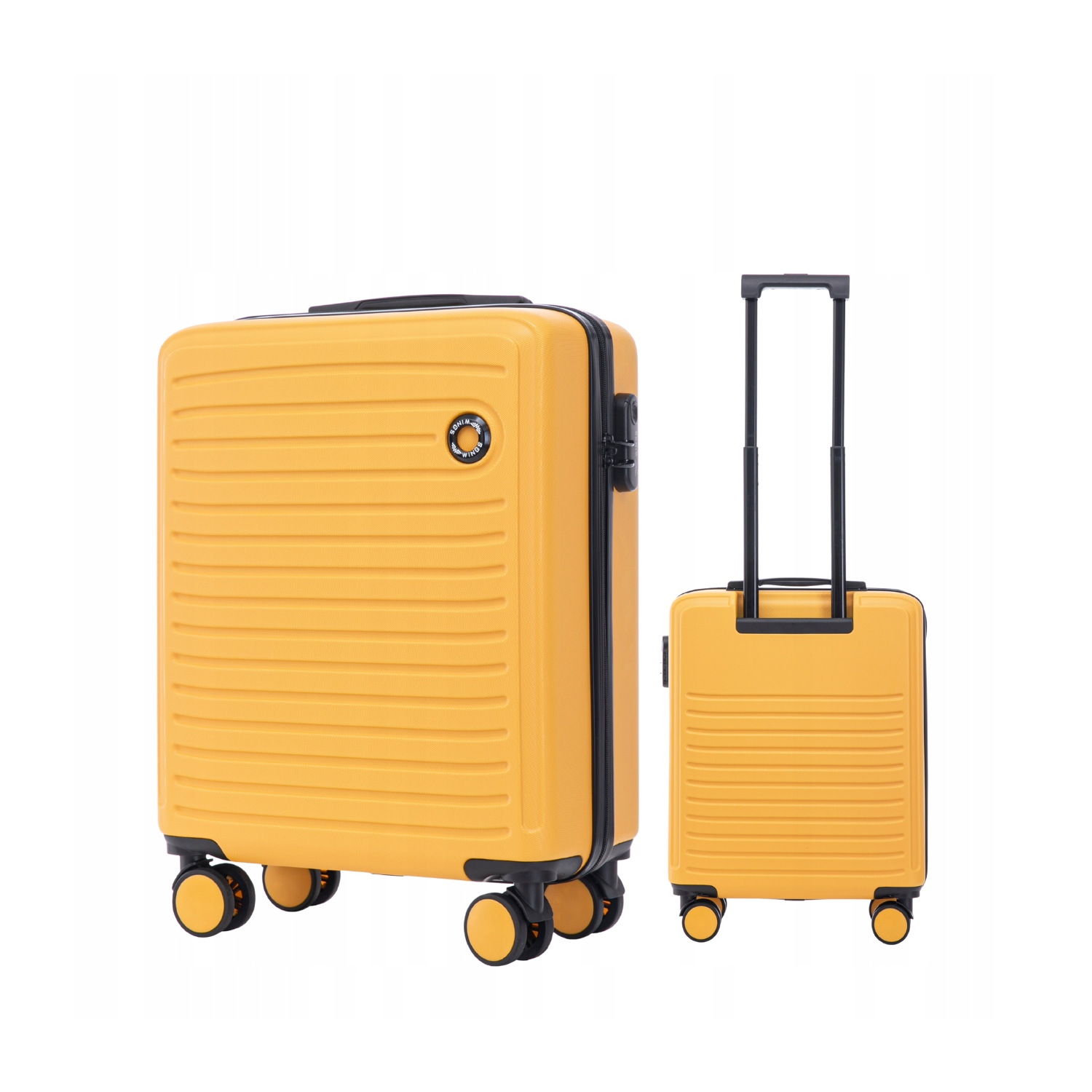 Walizka WINGS twarda kabinowa ABS CT01 S YELLOW 38 l