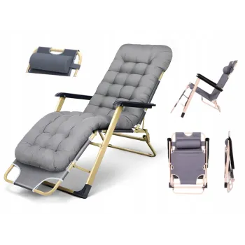 LEŻAK OGRODOWY, METALOWY DC01 SZARY