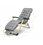 LEŻAK OGRODOWY, METALOWY DC01 SZARY