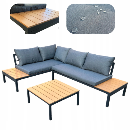 Zestaw mebli ogrodowych metal MAS-XL-03 SZARY