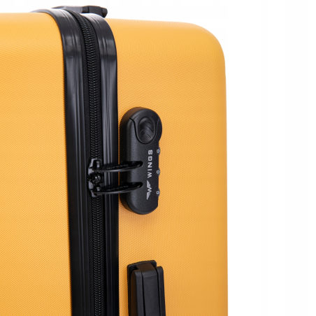 Walizka WINGS twarda kabinowa ABS CT01 S YELLOW 38 l