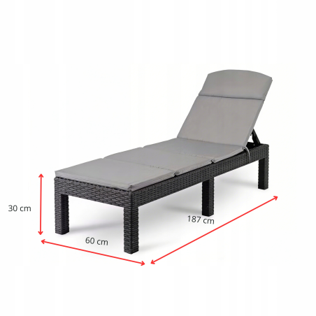 Leżak metal SL01-C SZARY
