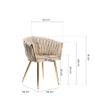 Krzesło Fotel do salonu IMPERIA welur Beżowy Krem GLAMOUR LOFT 1 szt.