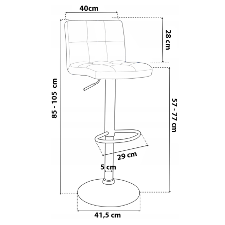 HOKER KRZESŁO BAROWE MONZO CZARNY
