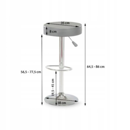 Hoker barowy/ Krzesło do jadalni PORTO czarne