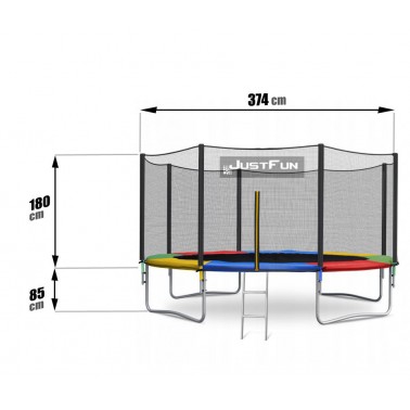 Trampolina 12ft 374cm MULTICOLOR  Just Fun