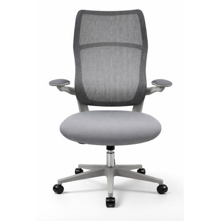 Fotel biurowy obrotowy PRZEWIEWNY siatka ergonomiczny szary regulowany