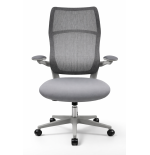 Fotel biurowy obrotowy PRZEWIEWNY siatka ergonomiczny szary regulowany