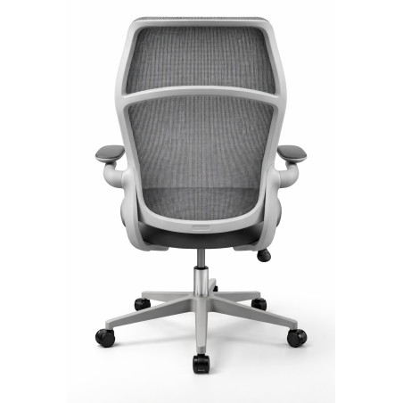 Fotel biurowy obrotowy PRZEWIEWNY siatka ergonomiczny szary regulowany