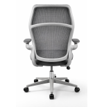 Fotel biurowy obrotowy PRZEWIEWNY siatka ergonomiczny szary regulowany