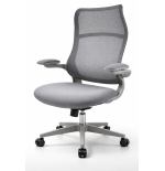 Fotel biurowy obrotowy PRZEWIEWNY siatka ergonomiczny szary regulowany