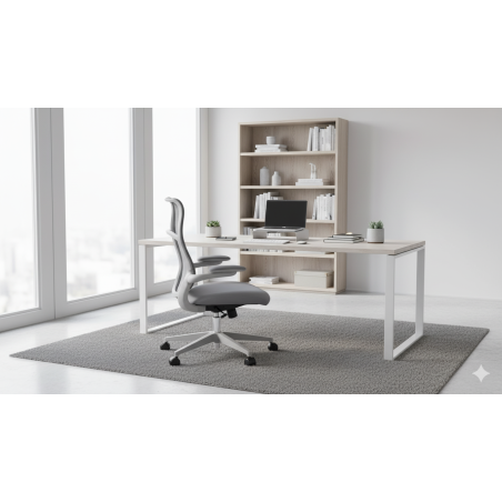 Fotel biurowy obrotowy PRZEWIEWNY siatka ergonomiczny szary regulowany