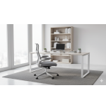 Fotel biurowy obrotowy PRZEWIEWNY siatka ergonomiczny szary regulowany