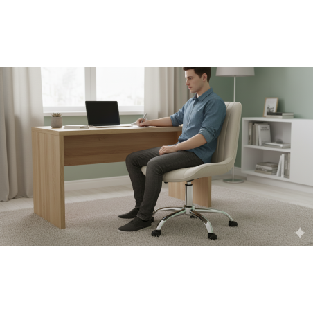 Krzesło/fotel biurowy dla gabinetu, pracowni, kosmetyczne NOTO velur BEŻOWY