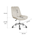 Krzesło/fotel biurowy dla gabinetu, pracowni, kosmetyczne NOTO velur BEŻOWY